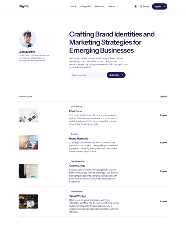 Digital Ghost theme homepage preview by High Five Themes