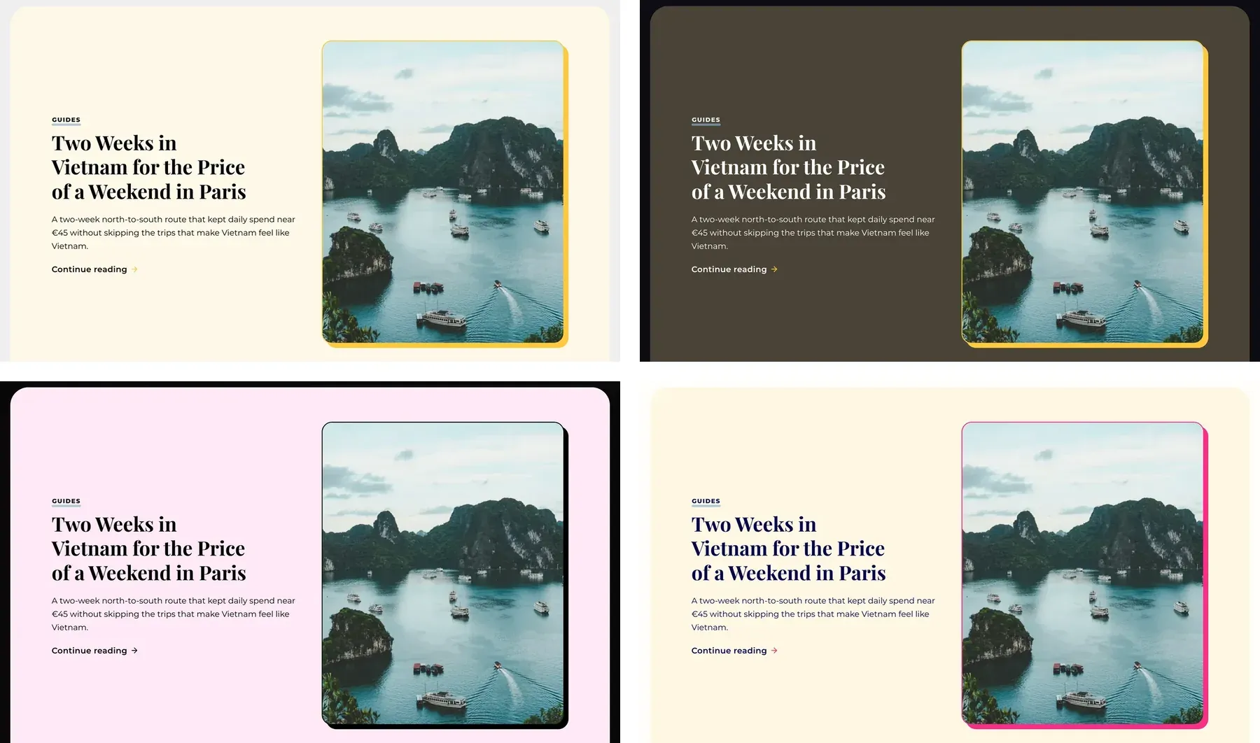 Light, Dark, Pastel and Bold. System switches between Light and Dark.