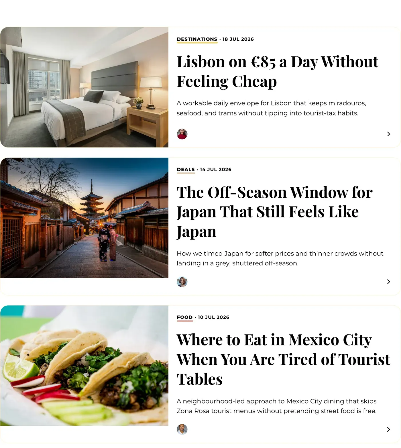 Feed layout: Classic.